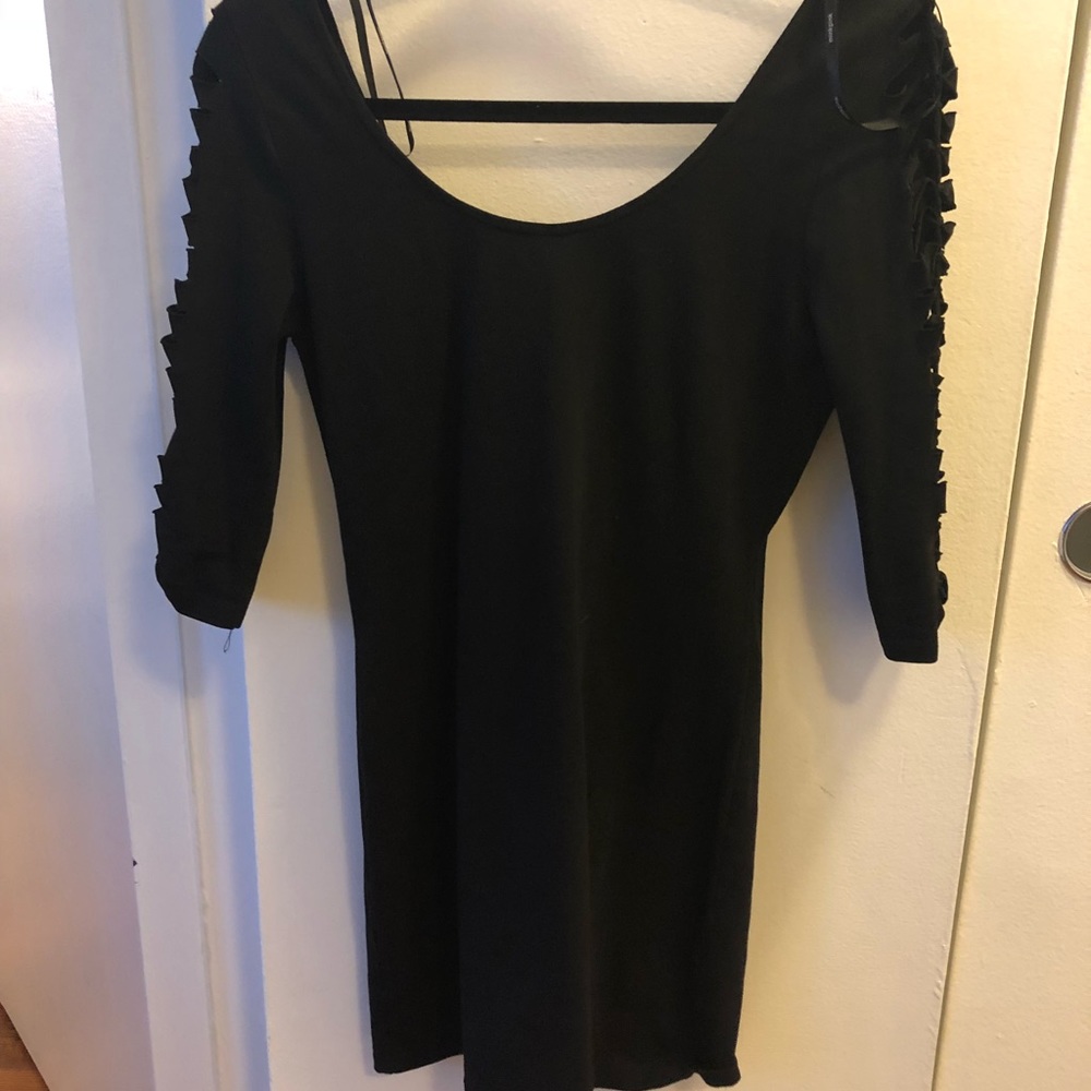 Minkpink long sleeve black body con cutouts on arm